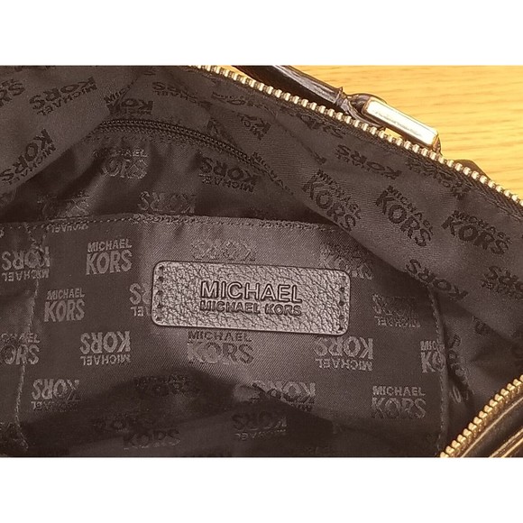 Michael Kors Black Satchel Shoulder Bag Handbag Hamilton Pebbled Leather EUC - Picture 5 of 5